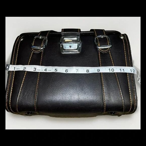Vintage Hinomoto Brown No. 48 Japan Shoulder Strap No Key Camera Bag - Picture 8 of 11